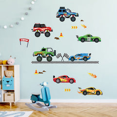 Decalmile racing wall stickers for living rooms provide dynamic energy and durable decor option.