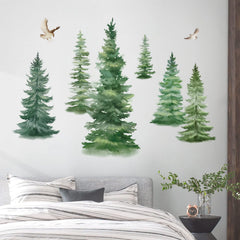 DecalMile nursery pine tree wall decals brighten kid's spaces with playful trees.