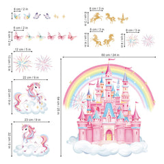 decalmile Rainbow Castle wall decals clouds create soft, dreamy bedroom ceilings.