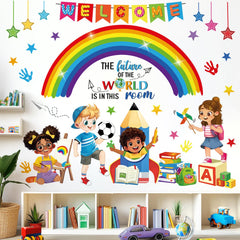 Decalmile rainbow reading corner decal brightens a cozy learning space.