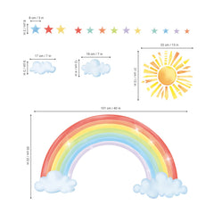 Decalmile rainbow wall art kit enables easy DIY decoration in any room.