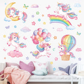Decalmile sleeping unicorn rainbow wall decal creates a dreamy nursery focal point for imagination.