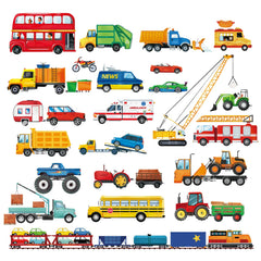 Decalmile transportation cars wall decal pack brightens walls for imaginative play