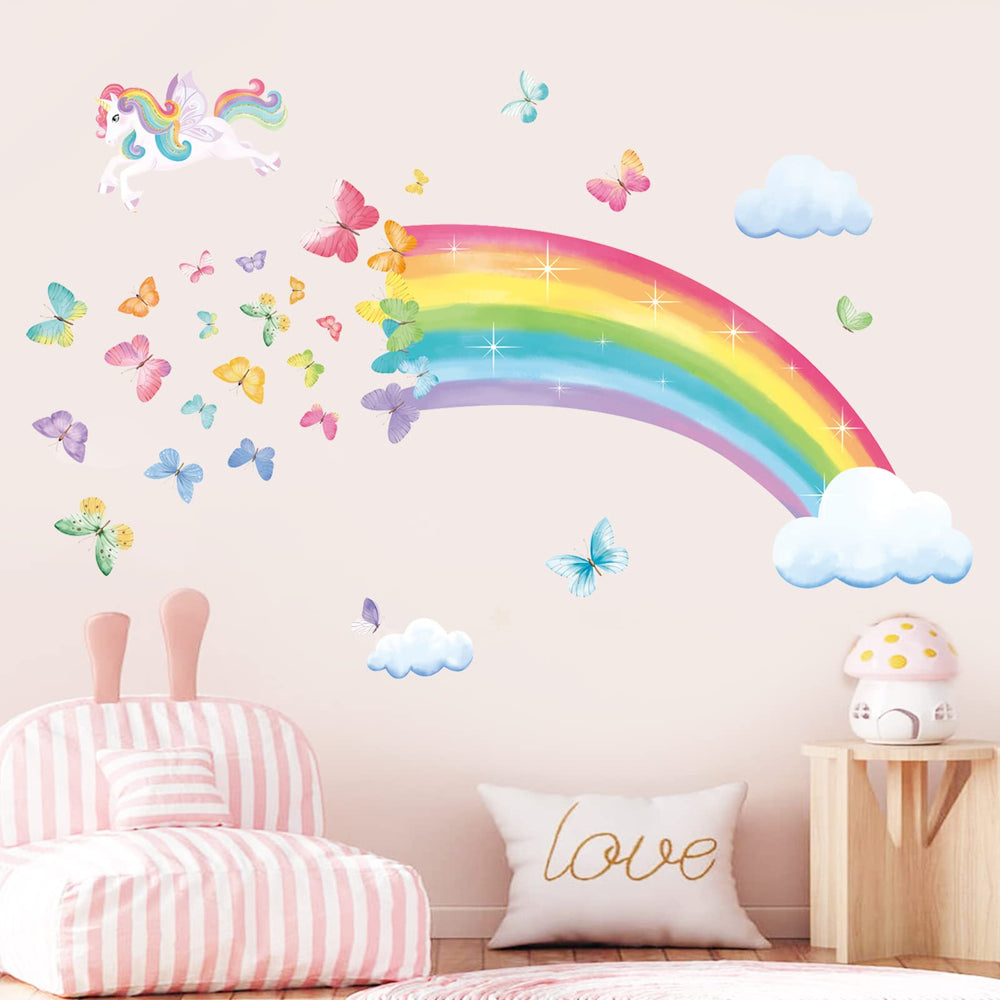 Decalmile Unicorn Rainbow Wall Decal creates a magical focal point and is easy to apply.