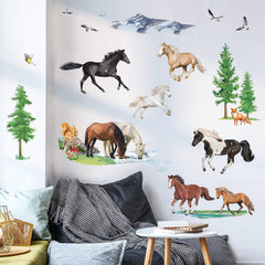 decalmile wild horse forest wall sticker hero brightens kids room