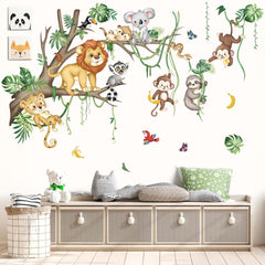 Decalmile XL leopard and koala wall decals brighten a bedroom play area