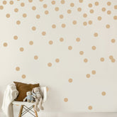 Decals for the Wall light brown dots set on nursery wall for simple removable decor