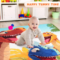 DecalSweet baby play mat spread at 59x71 inches for spacious crawling.