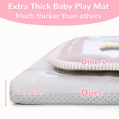 Decalsweet baby play mat non-slip bottom keeps crawlers safe during play.