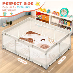 Decalsweet baby play mat non-slip bottom stabilizes mat during active play