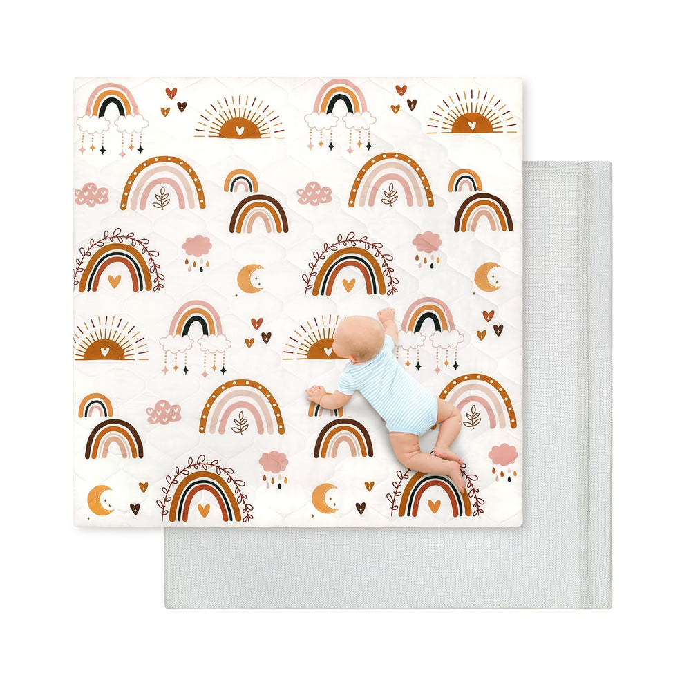Decalsweet baby playmat 50x50 foam close-up highlights plush cushioning for tummy time.