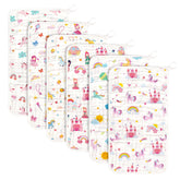 Decalsweet burp cloths six-pack flatlay reveals soft cotton muslin and generous 20x12 inch size.