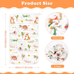 Decalsweet muslin burp cloths 6 layers emphasize absorbency and quick cleanups.