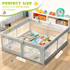 Decalsweet play mat with non-slip bottom for safer crawling and playtime