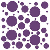 DecalVenue 100 purple polka dots wall decals are removable and safe on textured walls, ideal for nurseries.