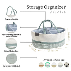 DECOMOMO diaper caddy basket demonstrates durability with portable long handles