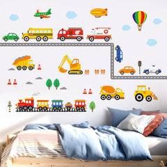 DECOWALL DS-8047 City road decal installs quickly for learning-themed nursery décor.