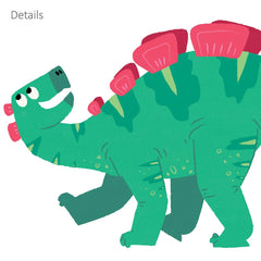 DECOWALL DS4-8032 four-sheets of dinosaurs create versatile play scenes.