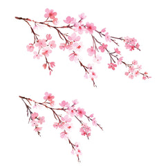 DECOWALL DS6 watercolor cherry blossoms wall decal adds soft color to kids' rooms for instant charm.