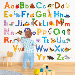 DECOWALL DS8-1608 animal world map wall decal enhances classroom decor and spatial awareness.