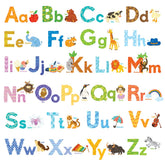 DECOWALL DS8-1608 watercolour animal alphabet wall stickers brighten nurseries and support early learning.