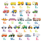 Decowall DS8-2005N transport alphabet pack supports playful learning in kids' rooms.