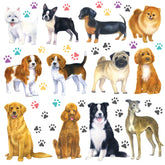 DECOWALL DS8-8045 dogs wall decals paw stickers brighten rooms instantly