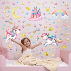 DECOWALL GDS4-8089 castle-stars wall decal sparks imaginative play with a gentle luminescent touch.