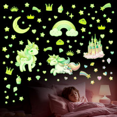 DECOWALL GDS4-8089 hearts and stars wall decal creates a cozy glow for nursery nights.