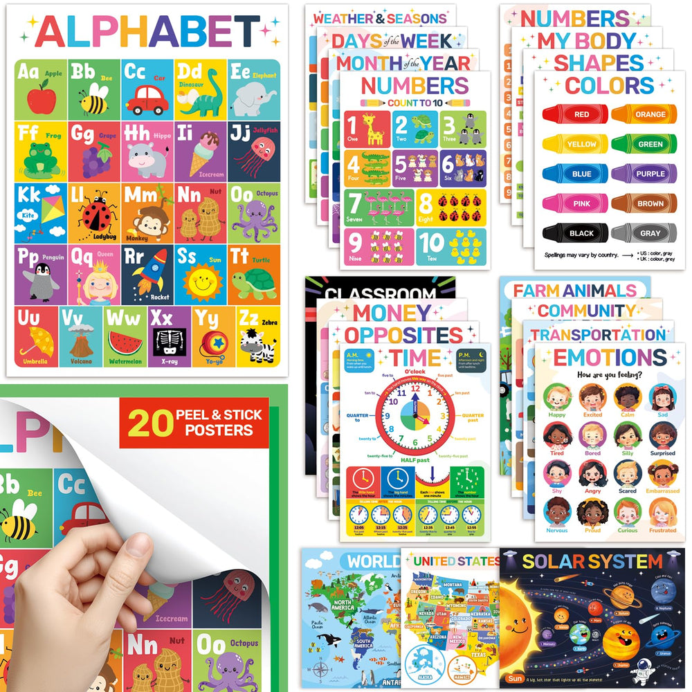 DECOWALL PS-01 alphabet poster boosts early literacy and classroom decor