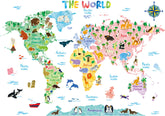 DECOWALL SG2-1615S animal world map sheets showcasing large two-sheet layout for kids