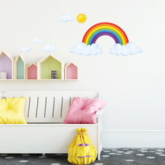 DECOWALL SG2-1713 clouds and rainbow wall sticker adds color without painting for quick room makeovers