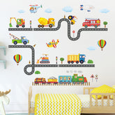 DECOWALL SG2-2107 road stickers—car and truck scene for engaging kids' rooms and play areas