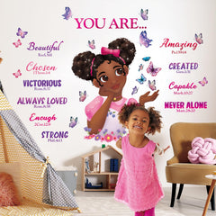 DECOWALL SG2-2315 Afro-inspired door decals add vibrant pink flair.