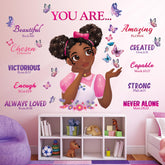 DECOWALL SG2-2315 butterflies wall stickers brighten a girl's room.