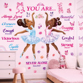 DECOWALL SG2-2319 Black Girl Magic Ballerina sticker brightens a nursery with inspirational decor.