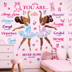 DECOWALL SG2-2319 Black Girl Magic Ballerina sticker brightens a nursery with inspirational decor.