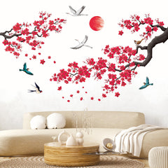DECOWALL SG2-2406 ink-and-wash flowers wall sticker closeup enhances room ambiance