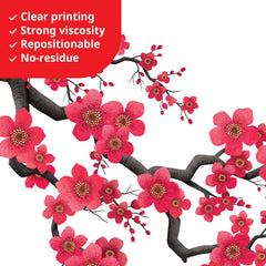 DECOWALL SG2-2406 japanese-style flower wall decal suitable for bedrooms and nurseries