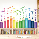 DECOWALL SG2-2417 learning color crayons wall stickers brighten a kid's space and spark creativity.