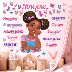 DECOWALL SG2-2502 Black Girl Magic Bible Verse wall stickers in vibrant kids’ room decor