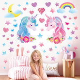 Decowall unicorn wall stickers for kids room brighten walls with playful unicorn decor.