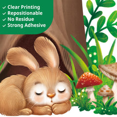 DECOWALL Woodland raccoon decal invites exploration and cozy reading corners.