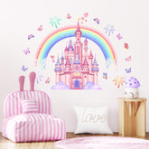 Decvictor Rainbow Castle wall sticker with rainbow and castle for kids room decor