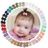 DED 40pcs mini bow snap clips set in vibrant colors for outfits and photos