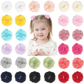 DED chiffon flower bow clip set; versatile daily wear for girls