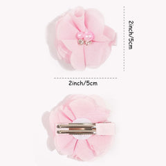 DED chiffon flower bows closeup; fine detailing for festive looks