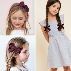 DEEKA burgundy velvet bows add an elegant touch to formal looks