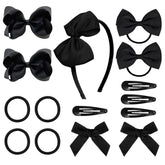 DEEKA hair accessories set alligator-clip bows secure ponytails with durable, kid-friendly clips.