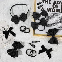 DEEKA hair accessories set bow-headband showcases stylish, comfy headwear for school mornings.
